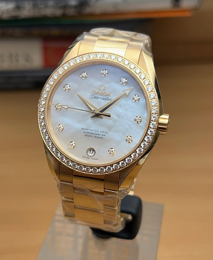 Omega Seamaster Aqua Terra 18K Yellow Gold &amp; Diamond Bezel/Dial Wristwatch Ref. 231.55.39.21.55.002