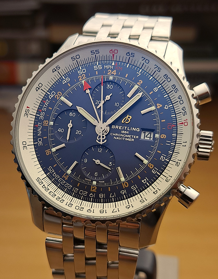 XL Breitling 1884 Chronometre Navitimer World Wristwatch Ref. A24322