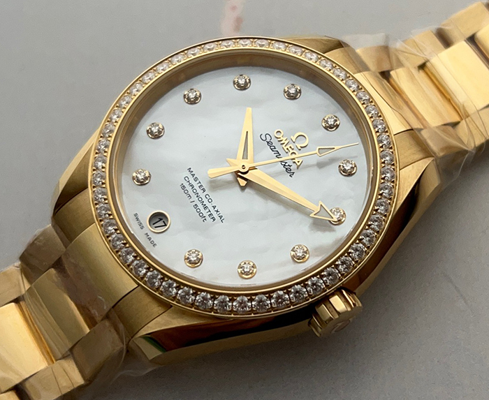 Omega Seamaster Aqua Terra 18K Yellow Gold &amp; Diamond Bezel/Dial Wristwatch Ref. 231.55.39.21.55.002