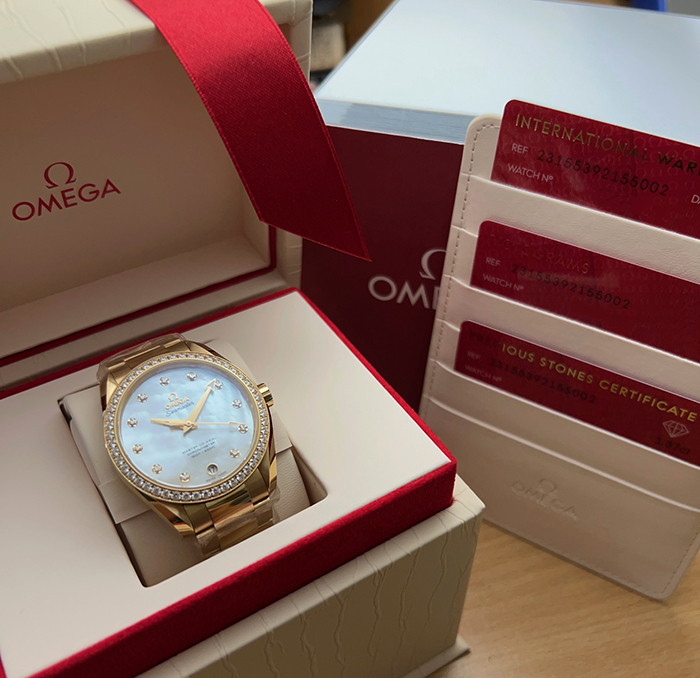Omega Seamaster Aqua Terra 18K Yellow Gold &amp; Diamond Bezel/Dial Wristwatch Ref. 231.55.39.21.55.002