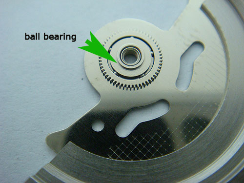 Seiko automatic watch rotor with ball bearing