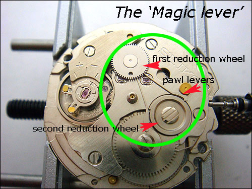 Seiko 7S26 automatic magic lever